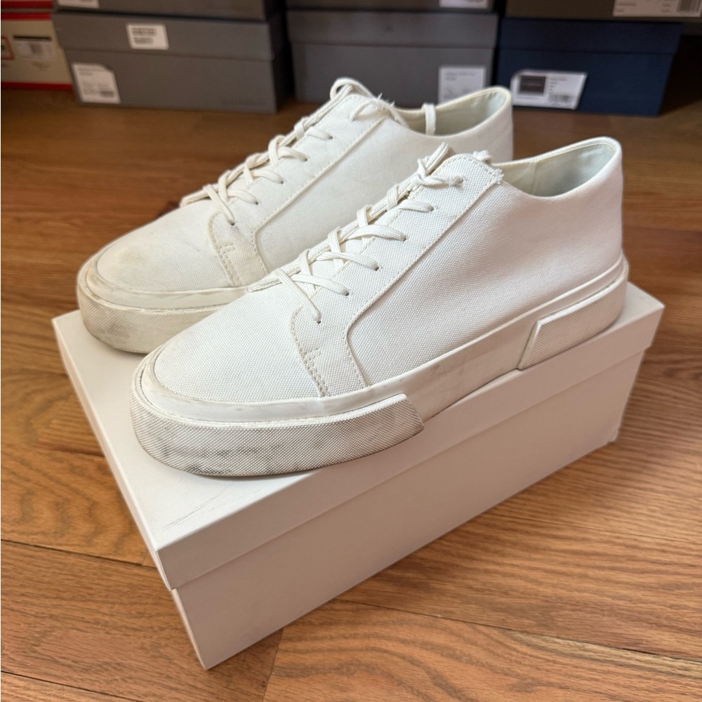 COS Men's White Chunky Canvas Sneakers